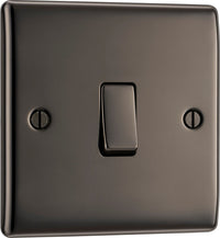 BG NBN12 Nexus Metal 20A 16AX 2 Way Single Light Switch - Black Nickel