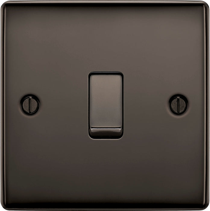 BG NBN12 Nexus Metal Single Light Switch 10A - Black Nickel - westbasedirect.com