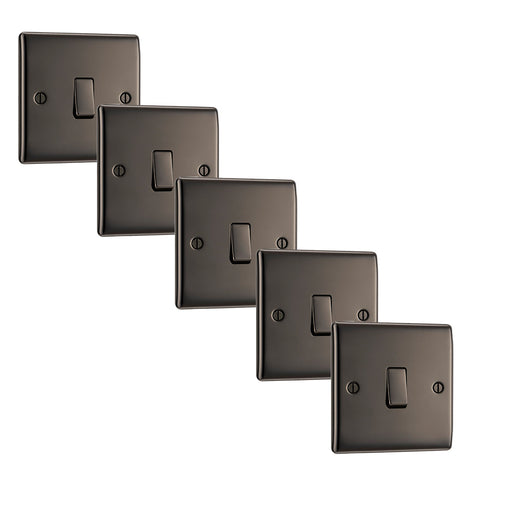 BG NBN12 Nexus Metal Single Light Switch 10A - Black Nickel (5 Pack) - westbasedirect.com