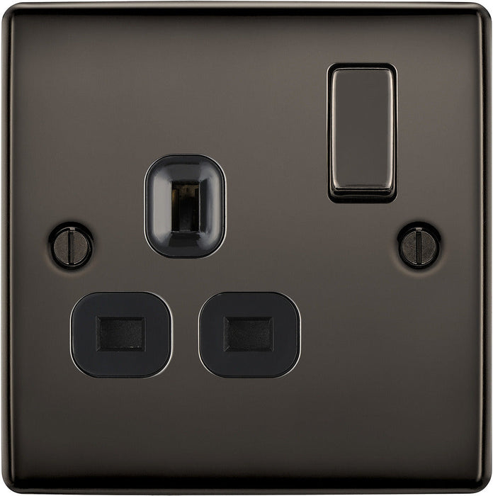 BG NBN21B Nexus Metal Single Socket 13A - Black Insert - Black Nickel (10 Pack) - westbasedirect.com