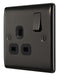 BG NBN21B Nexus Metal Single Socket 13A - Black Insert - Black Nickel (5 Pack) - westbasedirect.com