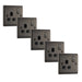 BG NBN21B Nexus Metal Single Socket 13A - Black Insert - Black Nickel (5 Pack) - westbasedirect.com