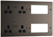 BG NBN222EM8B Nexus Metal 2x 2G Socket 13A + 2x 4 Module Aperture - Black Insert - Black Nickel - westbasedirect.com