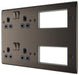 BG NBN222EM8B Nexus Metal 2x 2G Socket 13A + 2x 4 Module Aperture - Black Insert - Black Nickel - westbasedirect.com