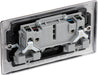 BG NBN22B Nexus Metal Double Socket 13A - Black Insert - Black Nickel - westbasedirect.com