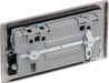 BG NBN22U3B Nexus Metal Double Socket + 2x USB - Black Insert - Black Nickel - westbasedirect.com