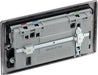 BG NBN22UAC22B Nexus Metal 13A Double Switched Power Socket + USB A+C (22W) - Black Nickel + Black Insert - westbasedirect.com