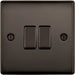 BG NBN42 Nexus Metal Double Light Switch 10A - Black Nickel (10 Pack) - westbasedirect.com