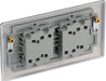 BG NBN44 Nexus Metal Quad Light Switch 10A - Black Nickel - westbasedirect.com