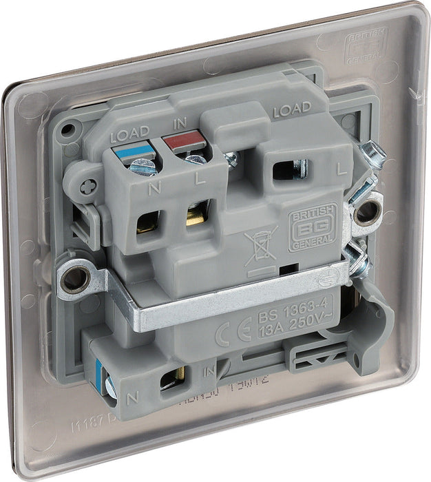 BG NBN50 Nexus Metal Switched Spur 13A - Black Nickel (5 Pack) - westbasedirect.com