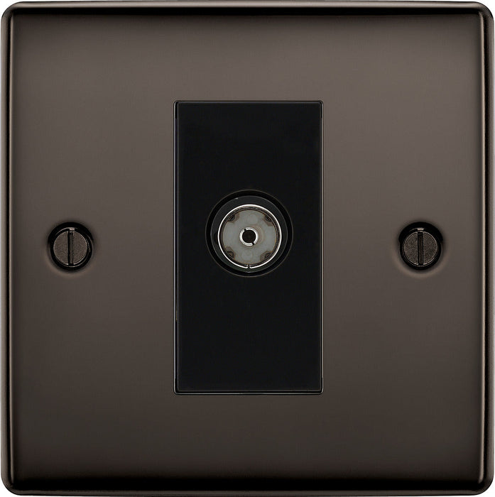 BG NBN62 Nexus Metal Isolated TV Aerial Socket - Black Nickel - westbasedirect.com