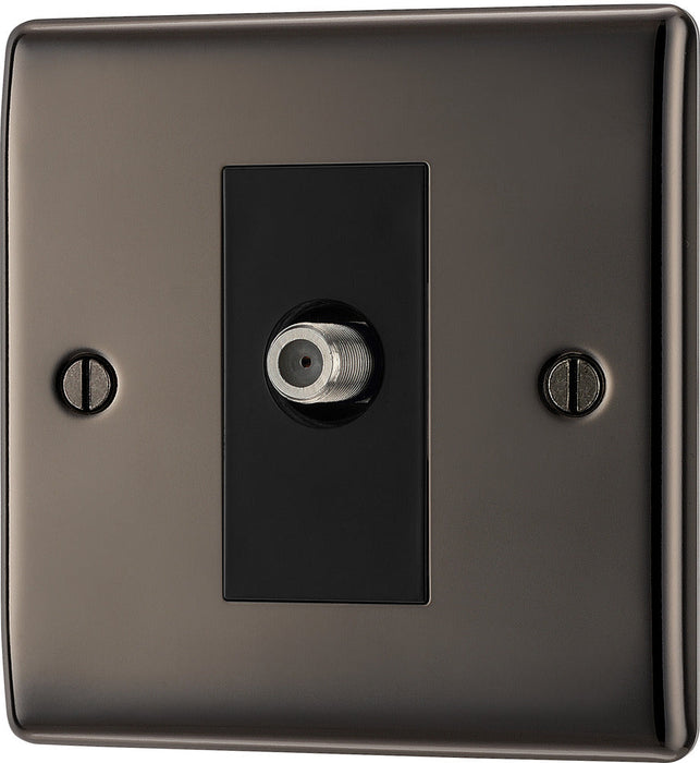 BG NBN64 Nexus Metal 1 Gang Satellite Socket - Black Nickel - westbasedirect.com