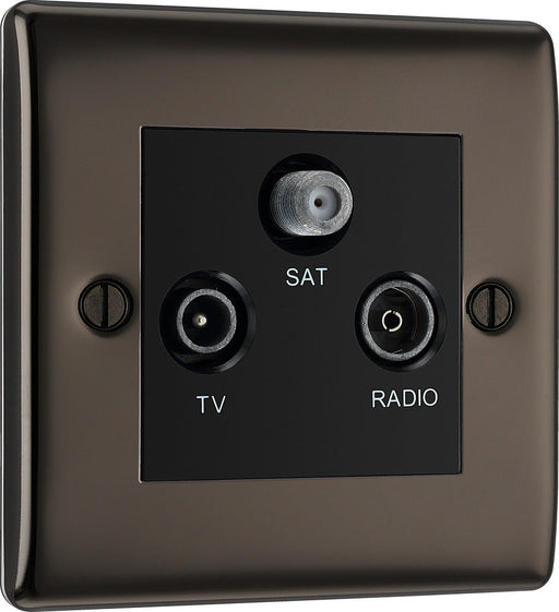 BG NBN67 Nexus Metal Triplex TV/FM/Sat Socket - Black Nickel - westbasedirect.com