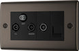 BG NBN68 Nexus Metal Triplex TV/FM/Sat Socket + Return & Tel. - Black Insert - Black Nickel - westbasedirect.com