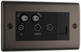 BG NBN69 Nexus Metal Quadplex TV FM SAT (x2) - Black Nickel - westbasedirect.com