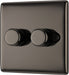 BG NBN82P Nexus Metal 2-Way Double Leading Edge Dimmer Push On/Off - Black Nickel - westbasedirect.com