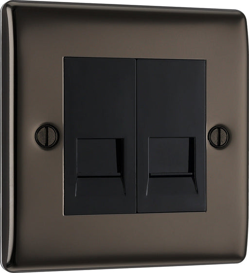 BG NBNBTM2 Nexus Metal Double Master Telephone Socket - Black Nickel - westbasedirect.com