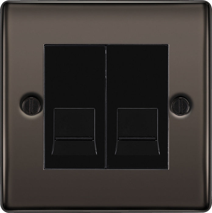 BG NBNBTM2 Nexus Metal Double Master Telephone Socket - Black Nickel - westbasedirect.com