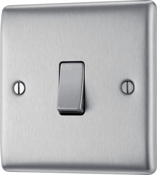 BG NBS12 Nexus Metal 10AX 2-Way Single Light Switch - Brushed Steel (5 Pack) - westbasedirect.com