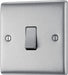 BG NBS12 Nexus Metal 10AX 2-Way Single Light Switch - Brushed Steel (5 Pack) - westbasedirect.com