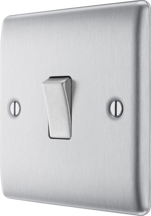 BG NBS12 Nexus Metal 10AX 2-Way Single Light Switch - Brushed Steel - westbasedirect.com