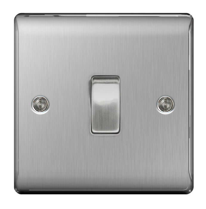 BG NBS13 Nexus Metal Intermediate Light Switch 10A - Brushed Steel - westbasedirect.com