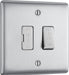 BG NBS15F Nexus Metal Triple Pole Fused Fan Isolator Switch 10A - Brushed Steel - westbasedirect.com