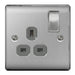 BG NBS21G Nexus Metal Single Socket 13A - Grey Insert - Brushed Steel - westbasedirect.com