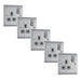 BG NBS21G Nexus Metal Single Socket 13A - Grey Insert - Brushed Steel (5 Pack) - westbasedirect.com