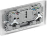 BG NBS22G Nexus Metal Double Socket 13A - Grey Insert - Brushed Steel (10 Pack) - westbasedirect.com