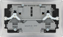 BG NBS22UAC12B Nexus Metal 13A Double Switched Power Socket + USB A+C (12W) - Brushed Steel + Black Insert - westbasedirect.com