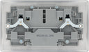 BG NBS22UAC12G Nexus Metal 13A Double Switched Power Socket + USB A+C (12W) - Brushed Steel + Grey Insert - westbasedirect.com