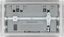 BG NBS22UAC22G Nexus Metal 13A Double Switched Power Socket + USB A+C (22W) - Brushed Steel + Grey Insert - westbasedirect.com