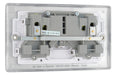 BG NBS22W Nexus Metal Double Socket 13A - White Insert - Brushed Steel (5 Pack) - westbasedirect.com