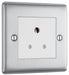 BG NBS29W Nexus Metal Unswitched Round Pin Socket 5A - White Insert - Brushed Steel - westbasedirect.com