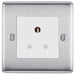 BG NBS29W Nexus Metal Unswitched Round Pin Socket 5A - White Insert - Brushed Steel - westbasedirect.com