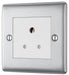 BG NBS29W Nexus Metal Unswitched Round Pin Socket 5A - White Insert - Brushed Steel - westbasedirect.com