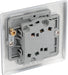 BG NBS42 Nexus Metal Double Light Switch 10A - Brushed Steel (5 Pack) - westbasedirect.com