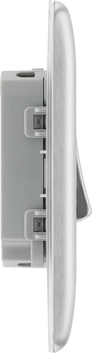 BG NBS42 Nexus Metal Double Light Switch 10A - Brushed Steel (10 Pack) - westbasedirect.com