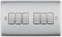 BG NBS46 Nexus Metal 10AX 2-Way 6 Gang Light Switch - Brushed Steel - westbasedirect.com