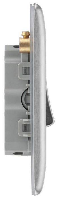 BG NBS46 Nexus Metal 10AX 2-Way 6 Gang Light Switch - Brushed Steel - westbasedirect.com