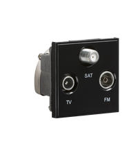 Knightsbridge NETTRIBK Triplex TV/FM DAB/SAT TV Outlet Module 50x50mm - Black