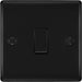 BG NFB13 Nexus Metal Intermediate Light Switch 10A - Matt Black + Black Rocker - westbasedirect.com