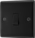 BG NFB13 Nexus Metal Intermediate Light Switch 10A - Matt Black + Black Rocker - westbasedirect.com