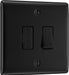 BG NFB15F Nexus Metal Triple Pole Fused Fan Isolator Switch 10A - Matt Black + Black Rocker - westbasedirect.com