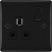 BG NFB21B Nexus Metal Single Socket 13A  - Black Insert - Matt Black + Black Rocker (5 Pack) - westbasedirect.com