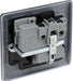 BG NFB21B Nexus Metal Single Socket 13A  - Black Insert - Matt Black + Black Rocker - westbasedirect.com