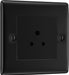 BG NFB28B Nexus Metal Unswitched Round Pin Socket 2A - Black Insert - Matt Black + Black Rocker - westbasedirect.com