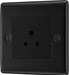 BG NFB28B Nexus Metal Unswitched Round Pin Socket 2A - Black Insert - Matt Black + Black Rocker - westbasedirect.com