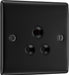 BG NFB29B Nexus Metal Unswitched Round Pin Socket 5A - Black Insert - Matt Black - westbasedirect.com